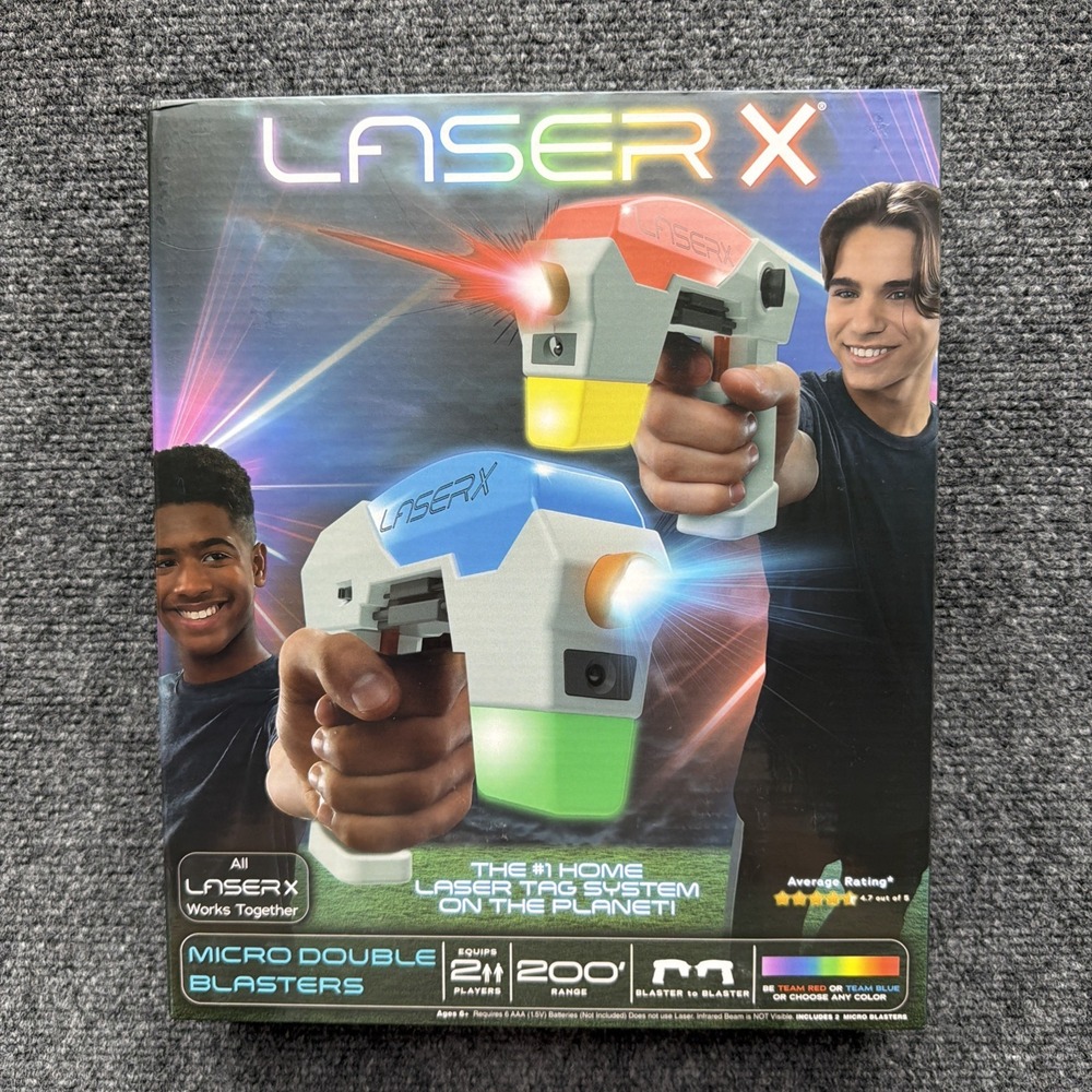 Laser X Micro Double Blasters Toy Laser Tag 2 Player 200 Foot Range